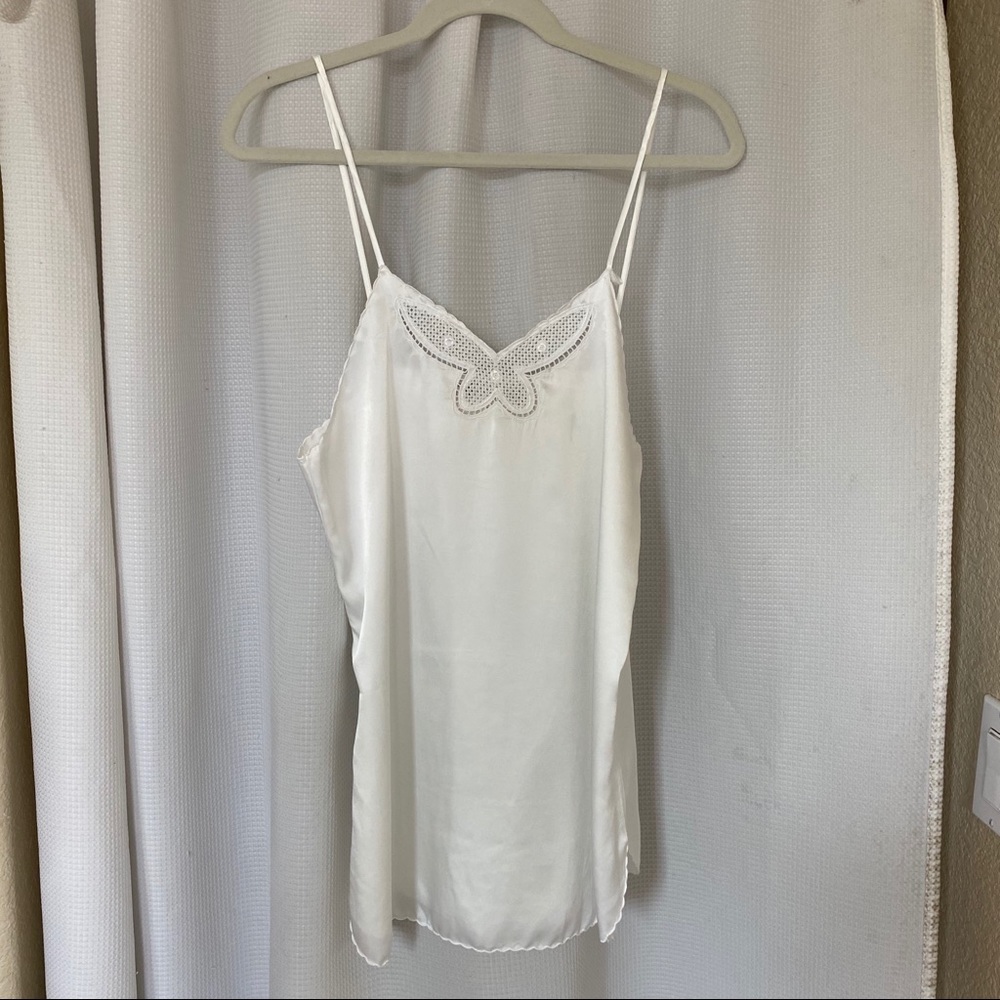 Vintage White Butterfly Embroidered Slip